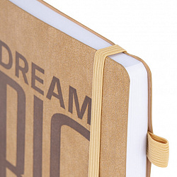 Ежедневник недатированный А5 138х213 мм BRAUBERG "BeStyle", под кожу, резинка, держатель, 160 л., песочный, 116216