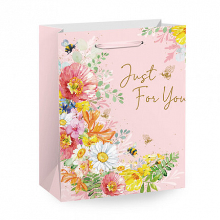 Пакет подарочный (1 штука) 33х13х45см (XL) "Flower Mix", ассорти, глиттер, фольга, ЗОЛОТАЯ СКАЗКА, 700825