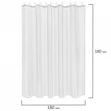 Шторка для ванной ПОЛИЭСТЕР, 180х180 см, кольца в комплекте, БЕЛЫЙ БРИЛЛИАНТ, PRIMILA (ПРИМИЛА), 700087