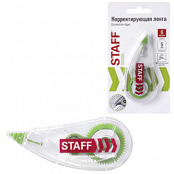 Корректирующая лента STAFF College, 5 мм х 6 м, корпус прозрачный, блистер, 226807