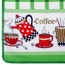 Салфетка из МИКРОФИБРЫ универсальная, 40х60 см, зеленая клетка, орнамент, 240 г/м2, BOOMHOUSE (БУМХАУС), 700878