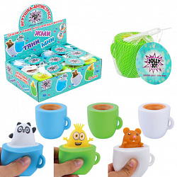 Игрушка-антистресс "ВЕСЕЛЫЕ ЧАШКИ", 6 см, ассорти, 3 вида, дисплей, JOLLY JOT (ДЖОЛЛИ ДЖОТ), 665769
