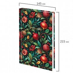 Ежедневник датированный 2026 145х215 мм, А5, STAFF, ламинированная обложка, "Гранаты", 117312