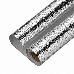 Самоклеящаяся пленка, алюминиевая фольга защитная для кухни/дома, 0,6х3 м, серебро, узор, DASWERK (ДАСВЕРК), 607846
