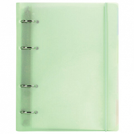 Тетрадь на кольцах А5 175х220мм, 120л, пластик, с резинкой и разделителями, BRAUBERG, Зеленый, 404632