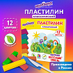 Пластилин классический ЮНЛАНДИЯ "ВЕСЁЛЫЙ ШМЕЛЬ", 12 цветов, 240 грамм, стек, ВЫСШЕЕ КАЧЕСТВО, 106431