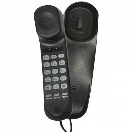 Телефон RITMIX RT-002 black, удержание звонка, тональный/импульсный режим, повтор, черный, 80002229
