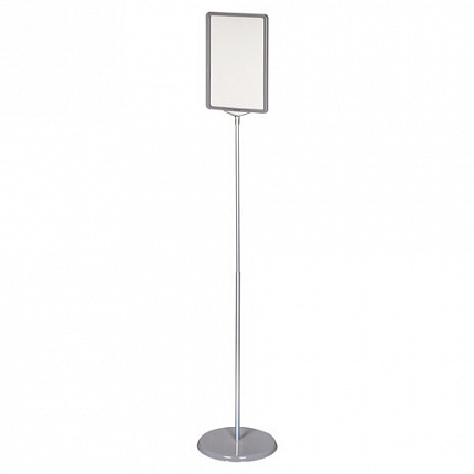 Стойка-инфодержатель напольная (ценникодержатель), 210x300 мм, А4, сталь, СЕРАЯ, BRAUBERG, 291035