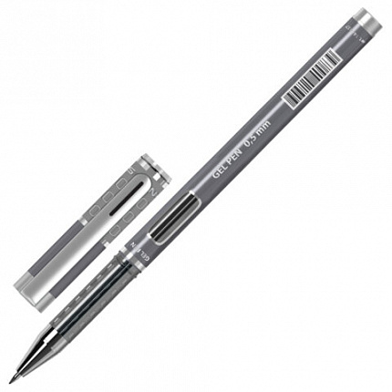 Ручка гелевая BRAUBERG "GEL ONE", ЧЕРНАЯ, стандартный узел 0,5 мм, линия письма 0,35 мм, 144037