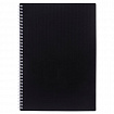 Тетрадь обложка пластик, А4, 80 л., гребень, клетка, HATBER, "VELVET" Черная, 081566, 80Т4В1гр_01601
