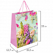 Пакет подарочный (1 штука) 26x13x32 см, ЗОЛОТАЯ СКАЗКА "Spring Flowers", глиттер, розовый, 608247