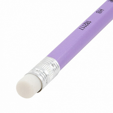 Карандаш чернографитный с ластиком STAFF EVERYDAY BLP-CLR, 1 шт., НВ, цвет корпуса ассорти, 182117