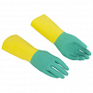 Перчатки VILEDA латекс/неопрен, МНОГОРАЗОВЫЕ, х/б напыление, СВЕРХПРОЧНЫЕ, S (малый), зеленый/желтый, 174303