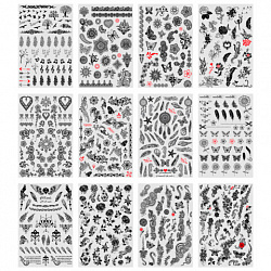 Наклейки-тату переводные "Ассорти", 29х15,5 см, ассорти 12 видов, FUNSTER (ФАНСТЕР), 666106