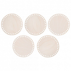 Донышки деревянные для вязания круглые, 5 шт., диаметр 15 см, BRAUBERG HOBBY, 665315