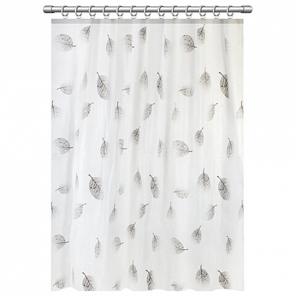 Шторка для ванной PEVA, 180х180 см, кольца в комплекте, дизайн ассорти, РАСТЕНИЯ, PRIMILA (ПРИМИЛА), 700076