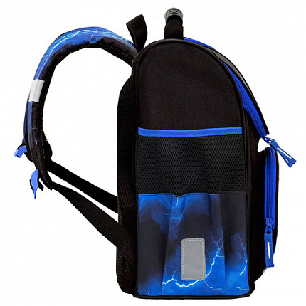 Ранец ПИФАГОР BASIC, 1 отделение, 3 кармана, эргономичная спинка, "Lightning car", 35х28х18 см, 274422