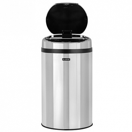 Ведро для мусора СЕНСОРНОЕ 30 л, нержавеющая сталь, зеркальная крышка, питание от 4-х батареек AA (не входят в комплект), LAIMA, 609329