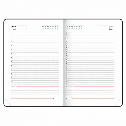 Ежедневник недатированный А5 (138х213 мм), BRAUBERG VISTA, под кожу, гибкий, 136 л., "Orange story", 112018