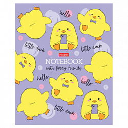 Тетрадь А5 48 л., HATBER скоба, клетка, матовая ламинация, "Пушистые хвостики" (микс в спайке), 079183, 48Т5лВ1