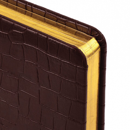 Ежедневник недатированный А5 138х213 мм BRAUBERG "Comodo" под кожу, 160 л., темно-коричневый, 123838