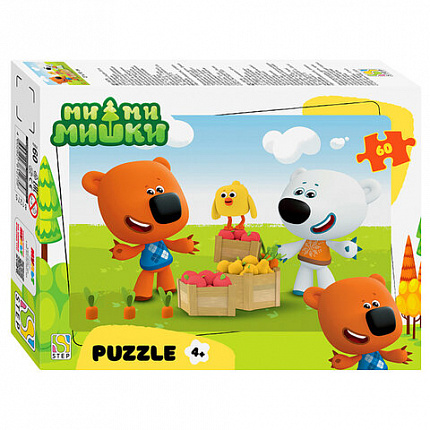 Пазл картонный 60 элементов, лицензия Мульт, АССОРТИ, поле 23х33 см, STEP PUZZLE