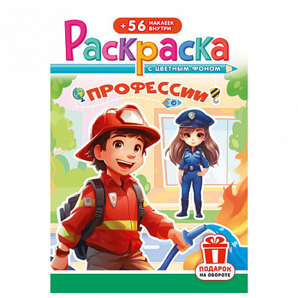 Раскраска с заданиями +56 наклеек "Наклей и раскрась" с цветным фоном, А5, 16 стр., 16,2х23,4 см, АССОРТИ, ЛиС