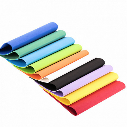 Пористая резина/фоамиран А4, 2 мм, НАБОР №1, 10 листов, 10 цветов, яркие цвета, ОСТРОВ СОКРОВИЩ, 660073