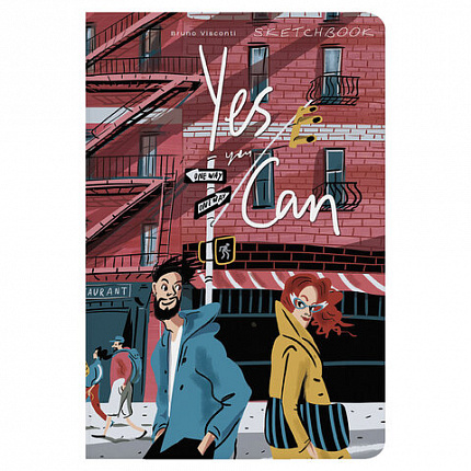 Скетчбук, слоновая кость+черная бумага 80 г/м2, 140х210 мм, 112 л, книжный твердый переплет, "МИКС", 3-555