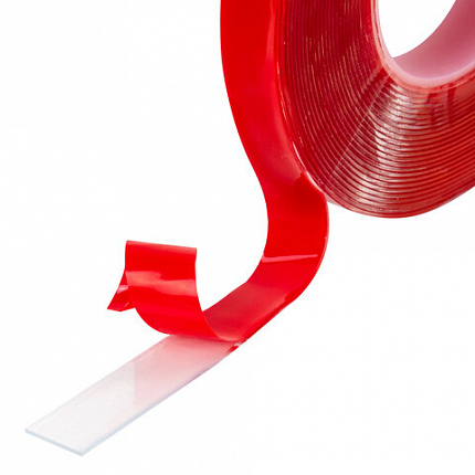 Монтажная прозрачная суперпрочная двухсторонняя лента 10 мм х 5 м, акриловая, толщина 1 мм, WBZ (ВБЗ), 700423