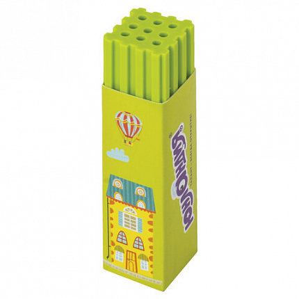 Ластик ЮНЛАНДИЯ "Башенки", 64х15х15 мм, цвет ассорти, картонный держатель, 228719