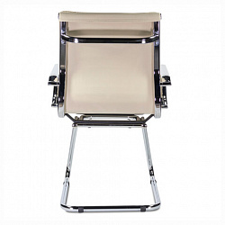 Кресло для приемных и переговорных BRABIX "Kayman CF-102", экокожа, хром, бежевое, 532573