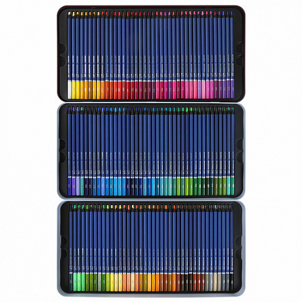 Карандаши художественные цветные акварельные, 120 цветов, 4 мм, металлический кейс, BRAUBERG ART PREMIERE, 181926