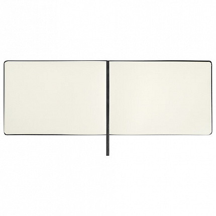 Скетчбук, слоновая кость 140 г/м2 210х148 мм, 80 л., КОЖЗАМ, резинка, BRAUBERG ART CLASSIC, черный, 113198