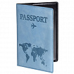 Обложка для паспорта "Passport Map", мягкая экокожа, голубая, STAFF, 238877