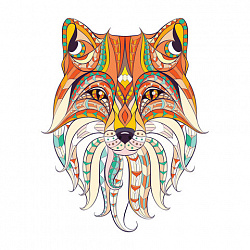 Картина стразами (алмазная мозаика) 20х20 см, ОСТРОВ СОКРОВИЩ "Восточная лисица", в деревянной рамке, 662443