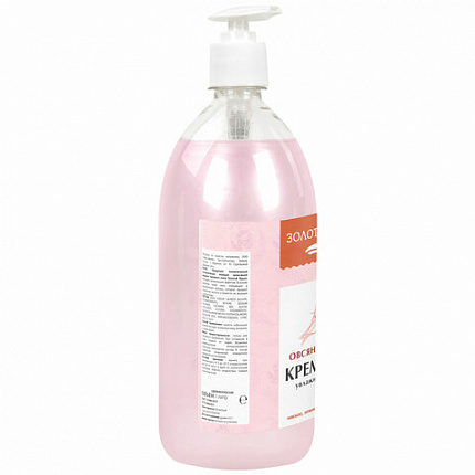 Мыло-крем жидкое 1 л, ЗОЛОТОЙ ИДЕАЛ "Овсяное молочко", дозатор, 609429