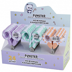Ножницы FUNSTER (ФАНСТЕР) 130 мм, фигурные ручки ЛЕДЕНЦЫ из ABS пластика, в дисплее, 238853