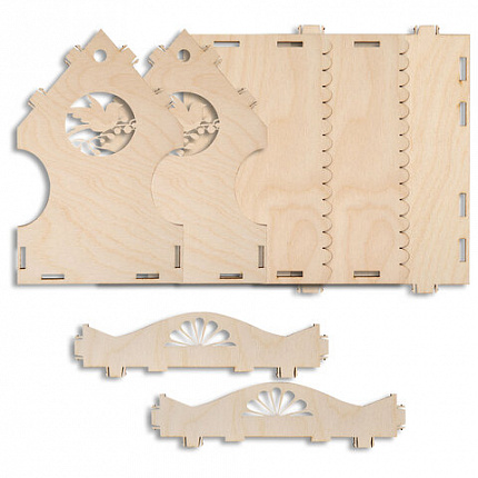 Конструктор, кормушка для птиц, сборная модель "Рябинка", 20х17х13 см, фанера, BAMBOX (БАМБОКС), 666180