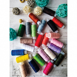 Набор швейных ниток, 24 цвета по 150 м, в тубе, 40 ЛШ, ОСТРОВ СОКРОВИЩ, 662788