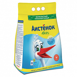 Стиральный порошок для всех типов стирки, 4 кг, АИСТЁНОК, бесфосфатный, 4301010015