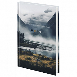 Ежедневник датированный 2026 145х215 мм, А5, STAFF, ламинированная обложка, "Туман", 117313