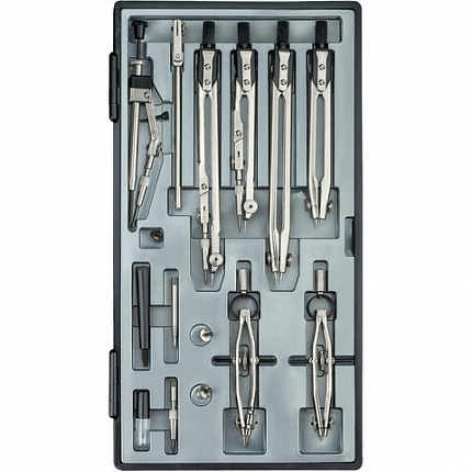 Готовальня GLOBUS 14 предметов, пластиковый пенал, РОССИЯ, GLOBUS, НЧ14-80-80