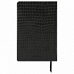 Ежедневник полудатированный А5 (138х213 мм) BRAUBERG "Alligator", под кожу, 192 л., черный, 124985
