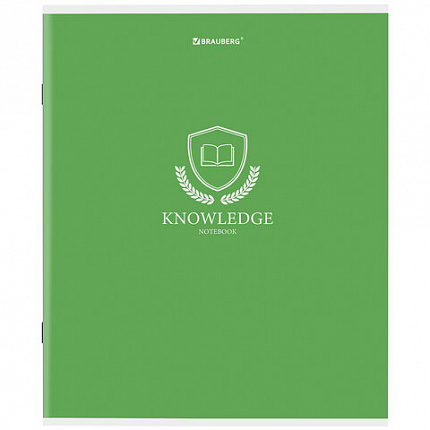 Тетрадь А5, 80 л., BRAUBERG, скоба, клетка, обложка картон, "Knowledge", 404409