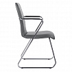 Кресло для приемных и переговорных BRABIX "Visit CF-101", хром, экокожа, темно-серое, 532561