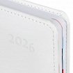 Ежедневник датированный 2026 А5 148х218 мм, GALANT "White", под кожу, белый, 117494