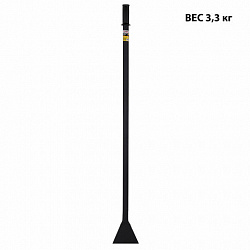 Ледоруб-топор шириной 14 см, ВЕС 3,3 кг, металлическая ручка 120 см, D=34 мм, СУПЕРУСИЛЕННЫЙ, черная порошковая окраска, ГРАНДМАСТЕР, 700346