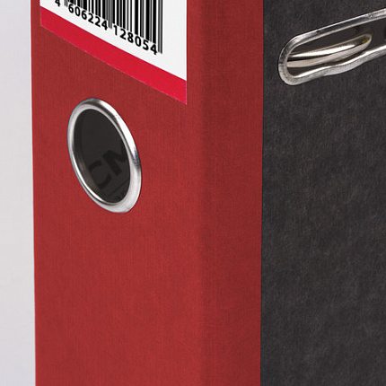Папка-регистратор ОФИСМАГ, фактура стандарт, с мраморным покрытием, 75 мм, красный корешок, 225584