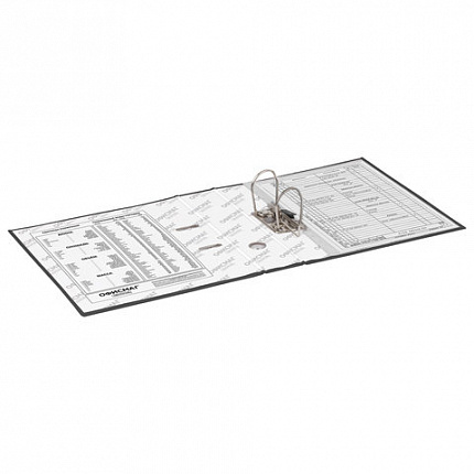 Папка-регистратор ОФИСМАГ с арочным механизмом, покрытие из ПВХ, 75 мм, черная, 225748